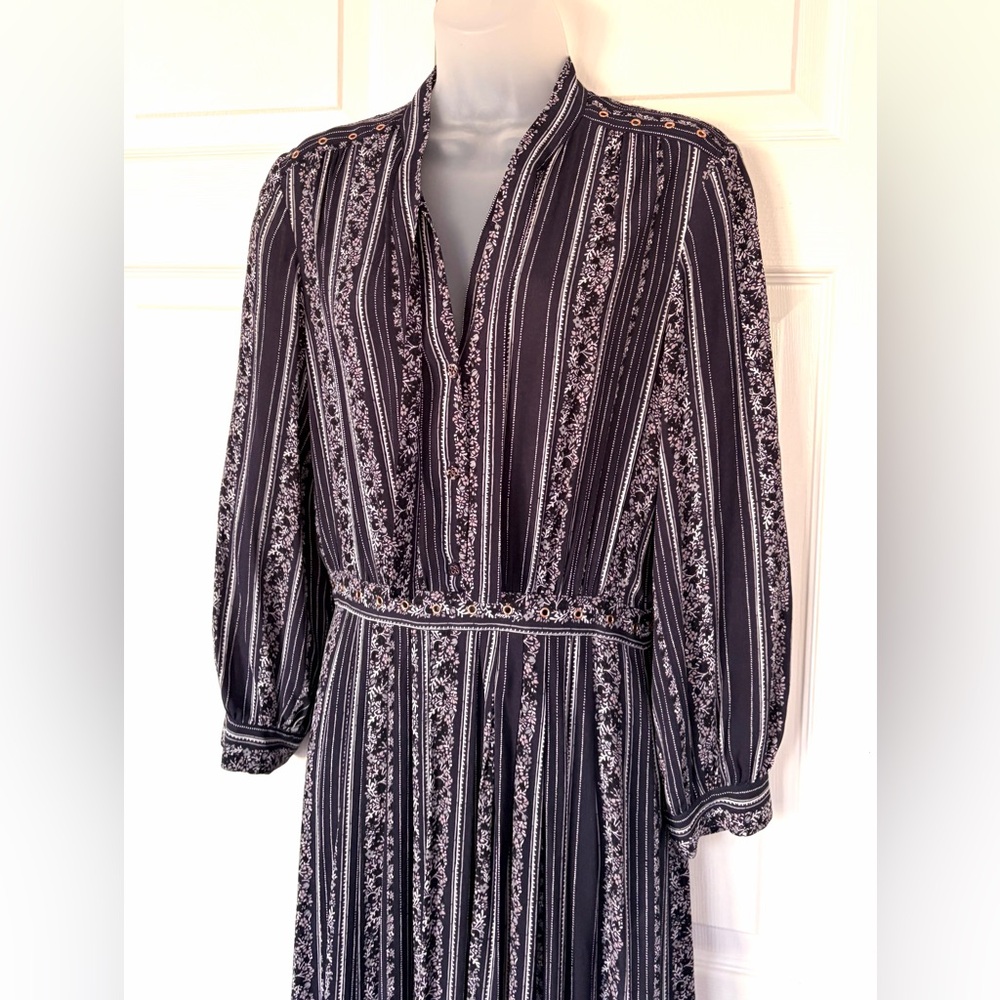 See By Chloe Dress Florence Tie-detailed Flora Crepe De Chine Maxi Dress size 2 - Picture 7 of 16
